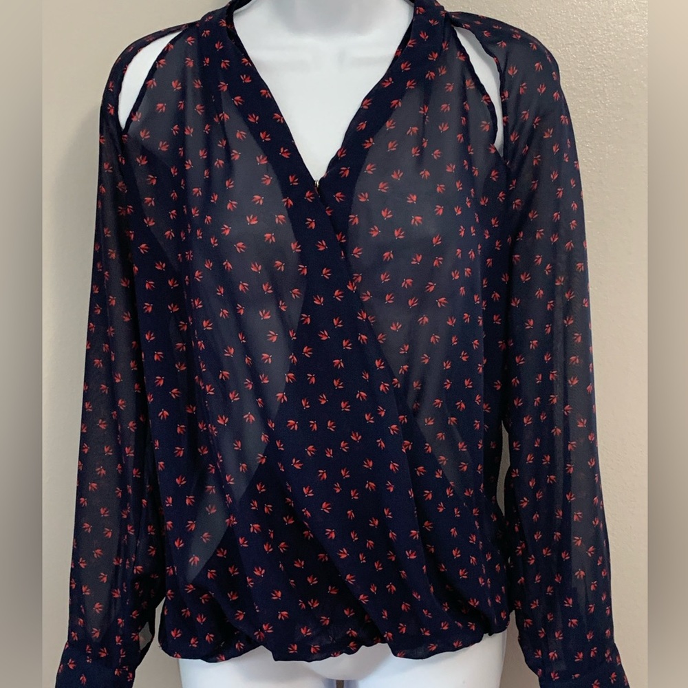 Maurice’s Cutout Shoulder, Patterned Blouse
